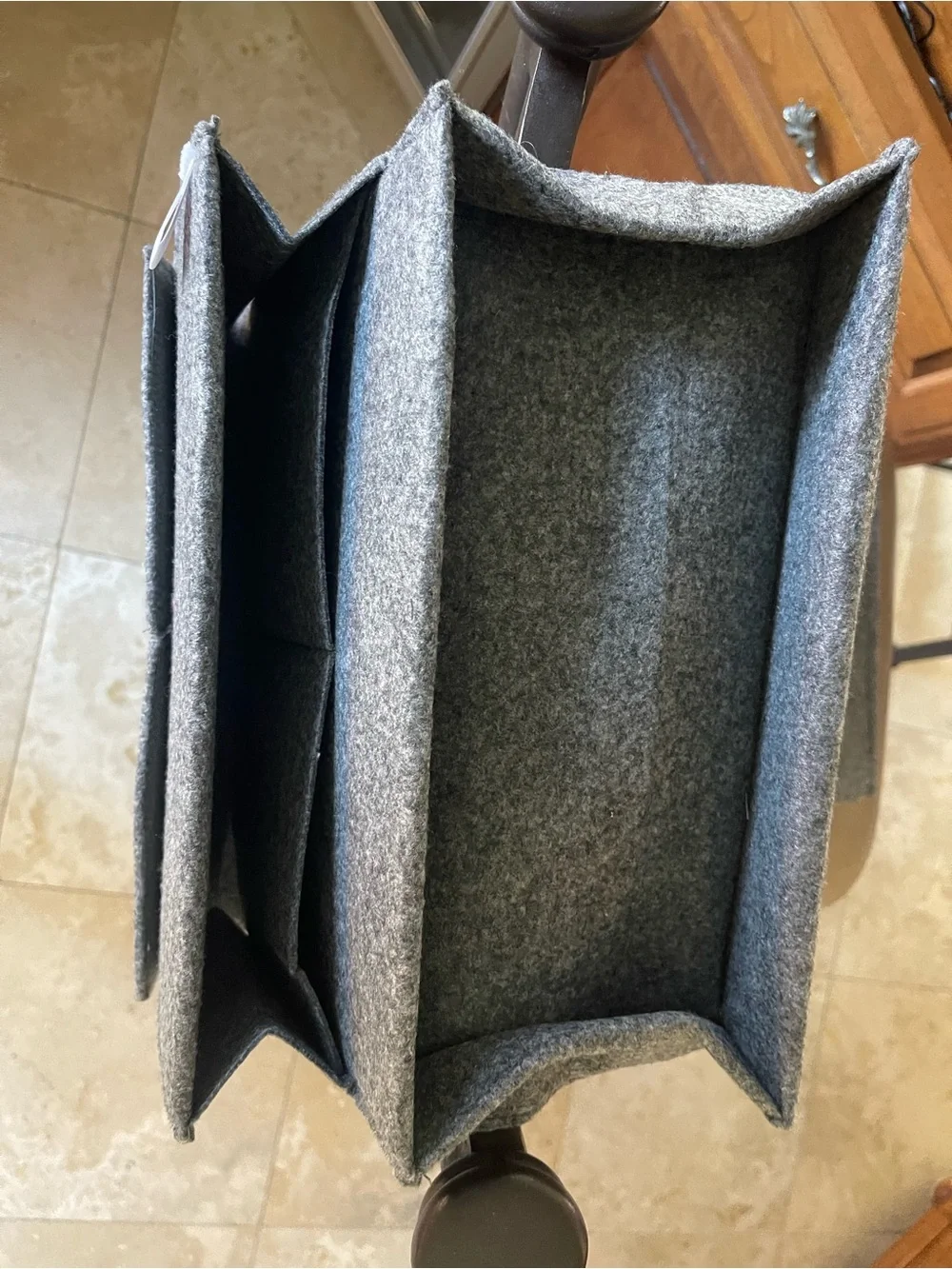 Gray Felt Multi-Compartment Home couch Organizer